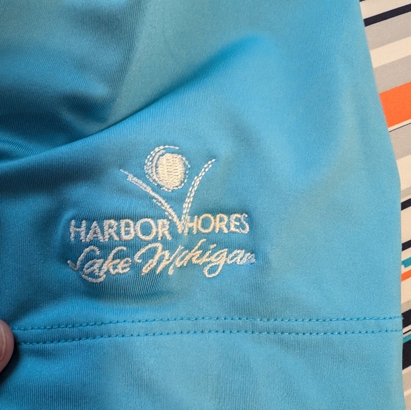 Puma Men's XL Golf Polo Shirt, Blue w/ Bright orange/white stripe detail - Picture 5 of 8